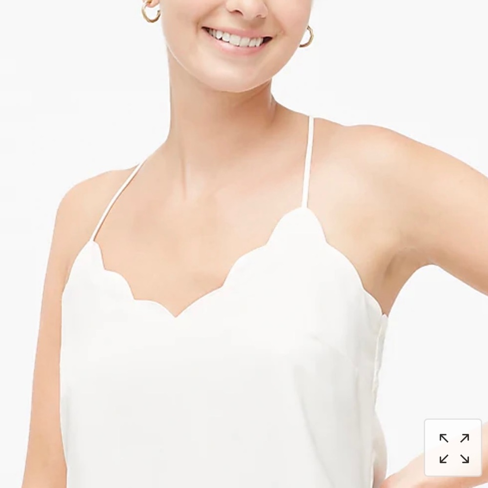 JCREW white scalloped cami